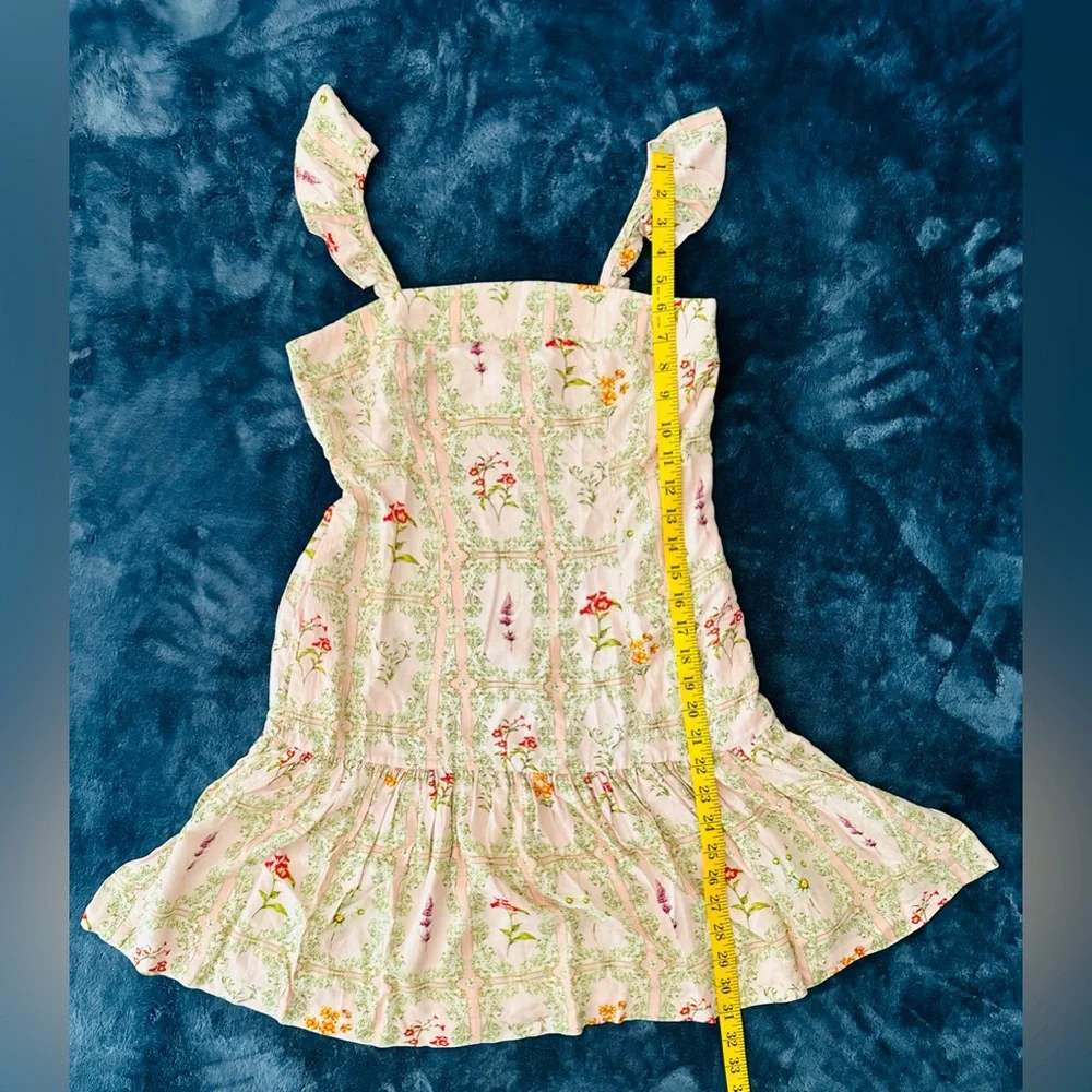 Agua Bendita x Target Dainty Floral Tile Print Flutter Sleeves Mini Dress. EUC - Picture 8 of 8